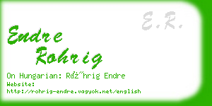 endre rohrig business card